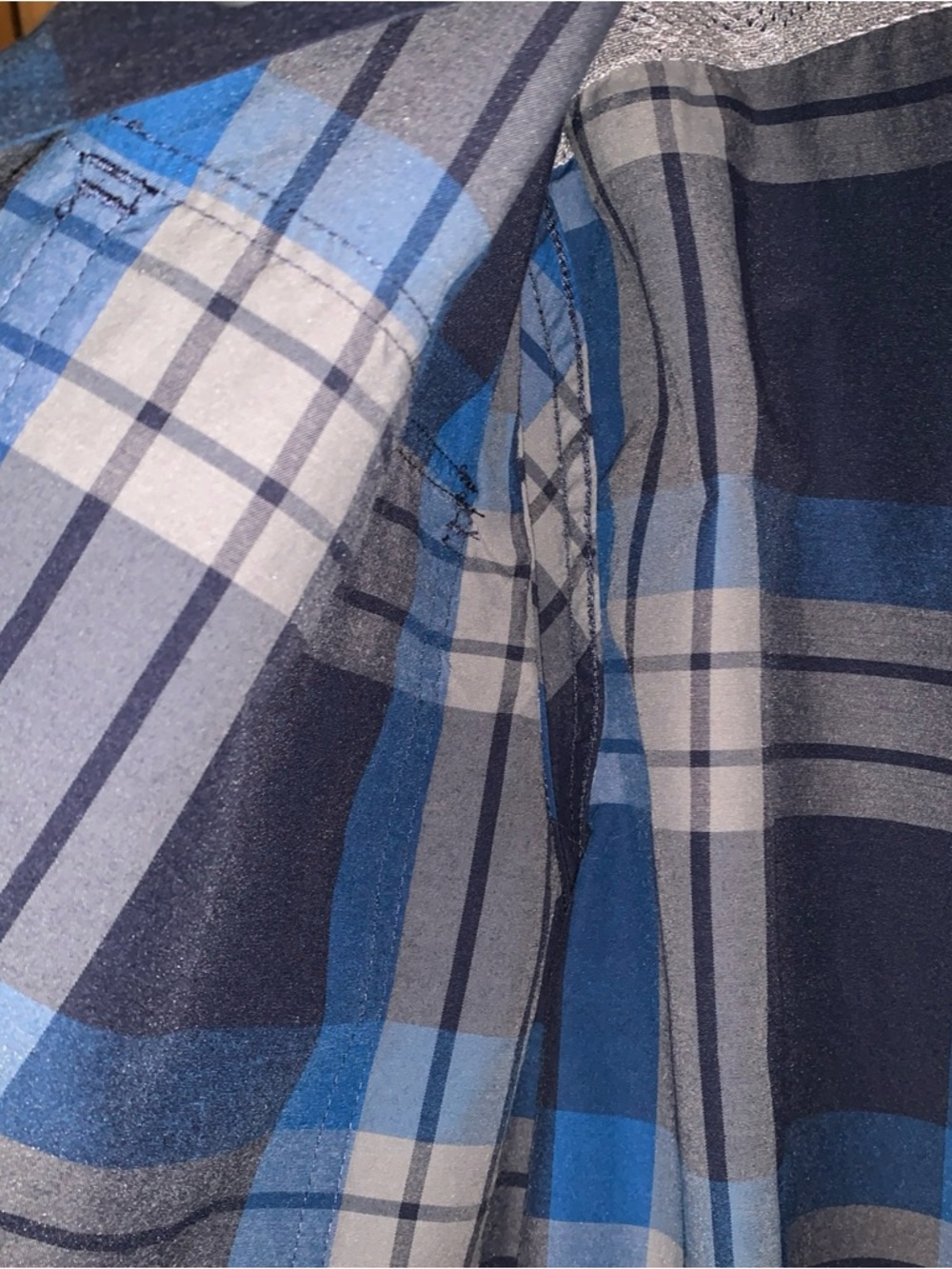 Eddie Bauer Adventure Outdoor Blue and Gray Plaid Button-Down Shirt Men's Medium - Picture 8 of 10